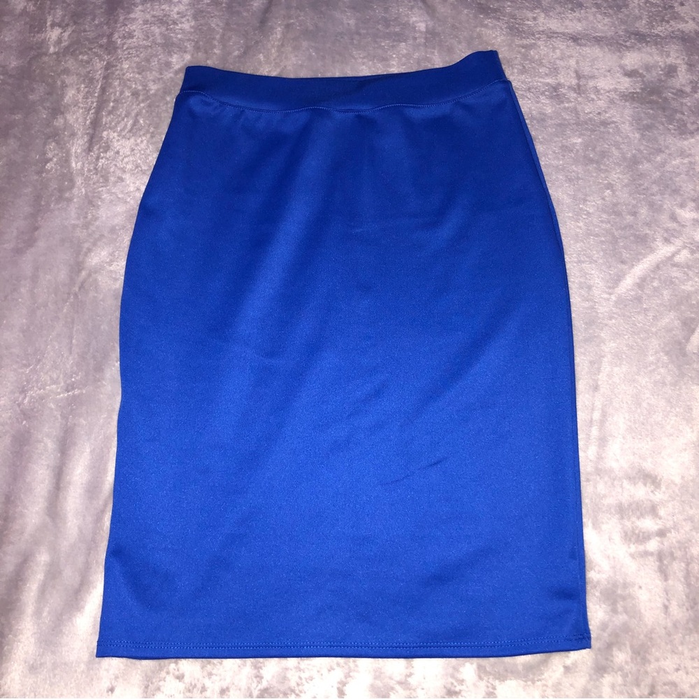 SOF USA blue midi pencil skirt